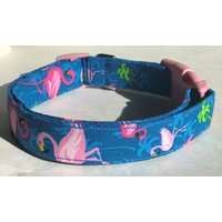 Flamingos Und Palmen Hundehalsband Größe Xs, S, M Oder L von xfauxpawsx