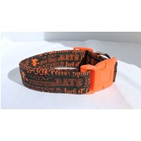 Fright Fest Halloween Worte Hundehalsband Comic Größe Xs, S, M Oder L von xfauxpawsx