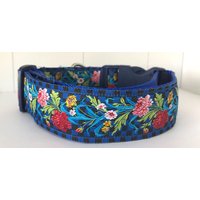 Hundehalsband Mit Floralem Schachbrettmuster von xfauxpawsx