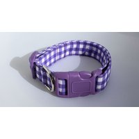Lila Und Weiß Vichy Karo Hundehalsband Größe Xs, S, M, L Lila Und Weiß Vichy Karo Hundehalsband Größe Xs, S, M, L von xfauxpawsx