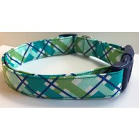 Modernes Kariertes Grün, Teal, Marine Hundehalsband Größe Xs, S, M Oder L Modernes Kariertes Grün, Teal, Marine Hundehalsband Größe Xs, S, M Oder L von xfauxpawsx