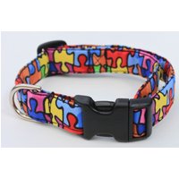 Puzzleteile Buntes Hundehalsband Größe Klein von xfauxpawsx