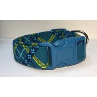 Ric-Rak Kariert Grün, Blau, Marine Hundehalsband Größe Xs, S, M Oder L Ric-Rak Kariert Grün, Blau, Marine Hundehalsband Größe Xs, S, M Oder L von xfauxpawsx
