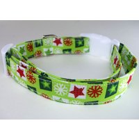 Schneeflocken & Sterne Weihnachten Hundehalsband Größe Xs, S, M Oder L von xfauxpawsx