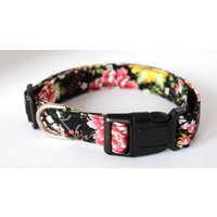 Schwarz Floral Fantasy Hundehalsband Größe Xs, S, M Oder L von xfauxpawsx
