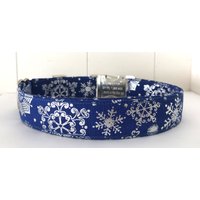 Silber Schneeflocken Hundehalsband Größe Xs, S, M Oder L von xfauxpawsx