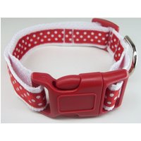 & Rot Polka Dot Hundehalsband Größe Xs, S, M Oder L von xfauxpawsx