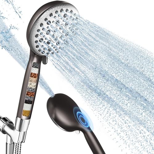 Gefilterter Duschkopf mit Handbrause, 7 Sprüheinstellungen, Hochdruck-Duschkopf, eingebauter Power-Waschgang zur Reinigung von Wanne, Fliesen und Haustier, Duschkopf mit Filtern für hartes Wasser Gefilterter Duschkopf mit Handbrause, 7 Sprüheinstellungen, Hochdruck-Duschkopf, eingebauter Power-Waschgang zur Reinigung von Wanne, Fliesen und Haustier, Duschkopf mit Filtern für hartes Wasser von xianshengle