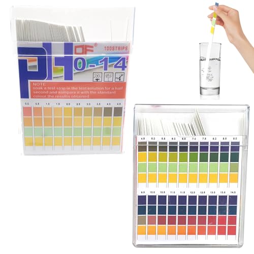 100 Stück Ph Teststreifen,Vierfarbiges Ph-Säure-Base-Testpapier(Ph Wert Teststreifen 0-14),Test Basen Säure Wasser,Urin,Aquarium Haushalt Messstreifen,Streifen Strips von xianshi