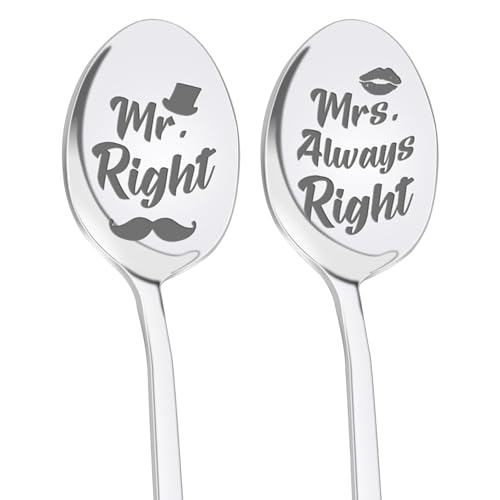 Geschenk Für Ehepaar,2 Pcs Löffel Mit Gravur,Mit Gravur-Mr. Right & Mrs. Always Right,Paare Geschenke Für Hochzeitstag,Hochzeit Geschenk Für Paar Couple, Kleine Verlobungsgeschenk Für Beide Geschenk Für Ehepaar,2 Pcs Löffel Mit Gravur,Mit Gravur-Mr. Right & Mrs. Always Right,Paare Geschenke Für Hochzeitstag,Hochzeit Geschenk Für Paar Couple, Kleine Verlobungsgeschenk Für Beide von xianshi