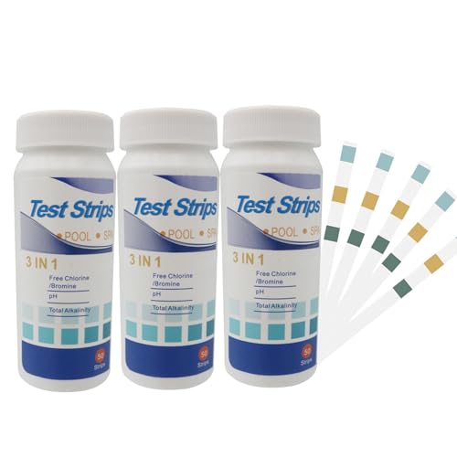 Pool Teststreifen,Pool Tester Ph Und Chlor,3 In 1 Pool-Teststreifen FüR Spa,Wert Test Wassertester Pooltester FüR Spa,Streifen Messgerät Wasser Whirlpool Messen Ph-Wert (150) von xianshi
