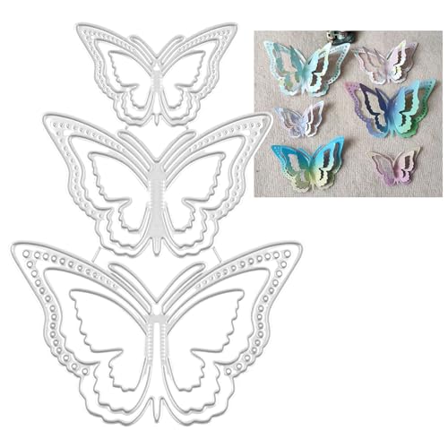 3D Schmetterling Metall Stanzformen Scrapbooking Metall Schmetterling Rahmen Stanzformen Schablonen Stanzformen für DIY Geeignet für Manuelles Heimwerken, Silber von xianynow