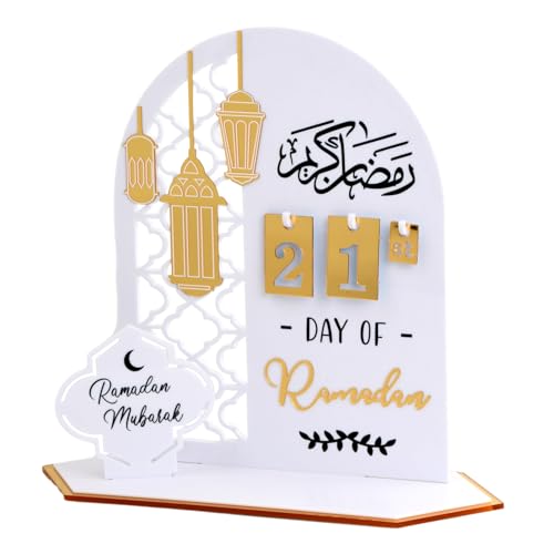 Adventskalender Ornament 18 x 22.5 cm Kalender Acrylkalender Countdown Countdown-kalender Ornament Ramadans Adventskalender Countdown Ramadan (Weiß) von xianynow