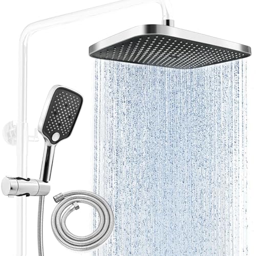 xianzhanEU Duschkopf Regendusche Set, Duschsystem ohne Armatur mit 360° Verstellbarer Regendusche Duschkopf(210mm x 300mm)und Handbrause, Duschkopf mit Schlauch xianzhanEU Duschkopf Regendusche Set, Duschsystem ohne Armatur mit 360° Verstellbarer Regendusche Duschkopf(210mm x 300mm)und Handbrause, Duschkopf mit Schlauch von xianzhanEU