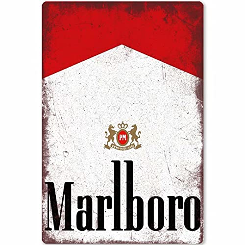 Vintage Blechschild Marlboro Zigarette Retro Metall Poster Cafe Bar Garage Shop Home Wandbild Wandschild 20,3 x 30,5 cm von xiaohei