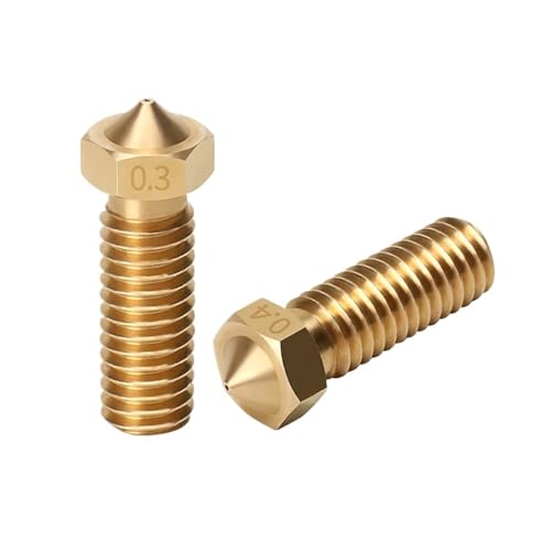1/3/5/10 stücke 3D Drucker Hotend Vol Düse E3D M6Thread 0.6/0.8/1.0/1,2mm for 3mm Filament Upgrade Kit(5Pcs brass,0.6mm) von xiaopang