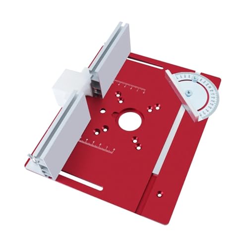 1 Satz Hebesatz for Holzbearbeitungsfräser – Aluminium-Frästisch-Einlegeplatte mit Gehrungsanschlagführung und Halterung for Motoren mit 65 mm Durchmesser(Red Plate Lift Set) von xiaopang