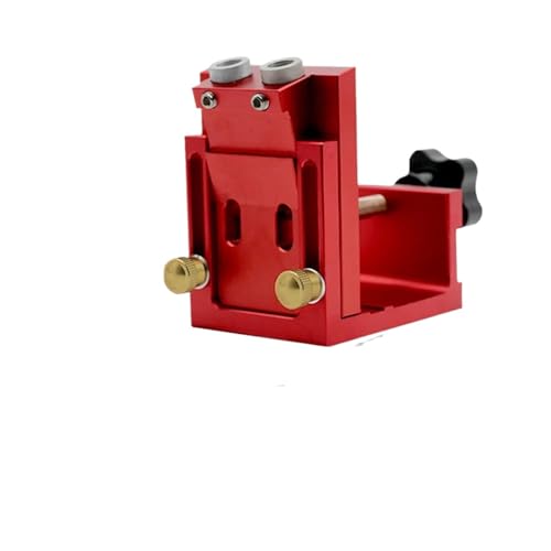 1 Satz Taschenlochlehre, Zwei-Holz-System-Kit mit Bohrführung und Stufenbohrer sowie Holzdübeln und Schrauben for Tischlerarbeiten(Red Set) von xiaopang