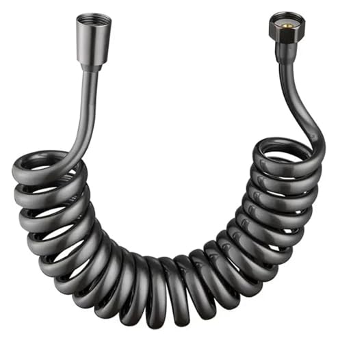 1 stücke 1,5/2/3/5M Frühling Flexible Einziehbare Schlauch for Dusche Kopf Toilette Bidet Rohr Sanitär bad Spirale(Dark Grey,5M) von xiaopang
