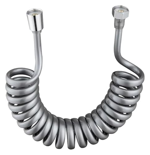 1 stücke 1,5/2/3/5M Frühling Flexible Einziehbare Schlauch for Dusche Kopf Toilette Bidet Rohr Sanitär bad Spirale(Grey,1.5M) von xiaopang