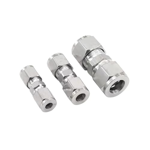1 stücke 304 Edelstahl Kompression Gleich Reduzierung Union 3-16mm 1/8 "1/4" 3/8 "1/2" OD Rohr Doppel Aderendhülsen Anschluss(1-4 in to 3-8 in) von xiaopang