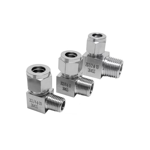 1 stücke 304 Edelstahl Männlichen Ellenbogen Doppel Aderendhülsen 6-12mm Rohr OD Zu 1/8 "1/4" 3/8 "1/2" BSPT Gewinde Anschluss(1-4in (6.35mm),1-4 BSPT) von xiaopang