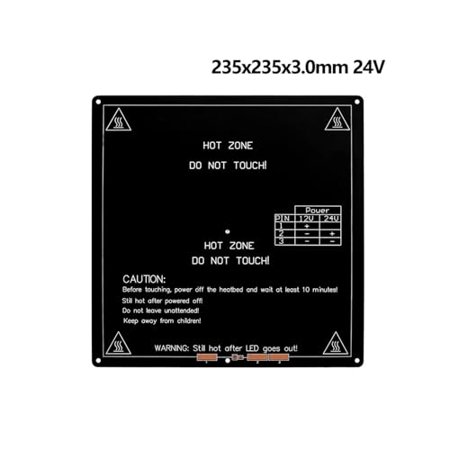 1pc MK3 Aluminium Substrat Beheizte Bett 220/235/250/310mm * 3mm 12V 24V Brutstätte Mit Kabel Heatbed Plattform 3D Drucker Teil for En3(235X235 24V) von xiaopang