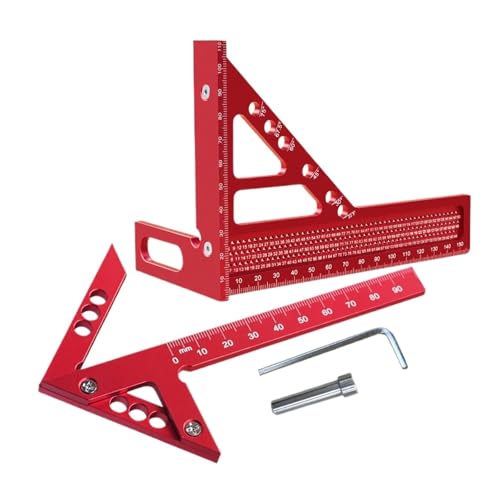 1set 2 stücke Metric Holzbearbeitung Dreieck Lineal Platz Zentrum Glasritzrades 3D Multi-Winkel Messung Layout Mit Positionierung Dübel Pin(Extended Set) von xiaopang