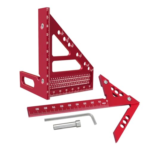 1set 2 stücke Metric Holzbearbeitung Dreieck Lineal Platz Zentrum Glasritzrades 3D Multi-Winkel Messung Layout Mit Positionierung Dübel Pin(Standard Set) von xiaopang