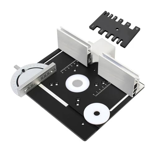 1set Aluminium Router Tisch Insert Platte Holzbearbeitung Trimmer Elektrische Holz Fräsen Flip Mit Gehrung Gauge for DIY Arbeits Benche(D Black) von xiaopang