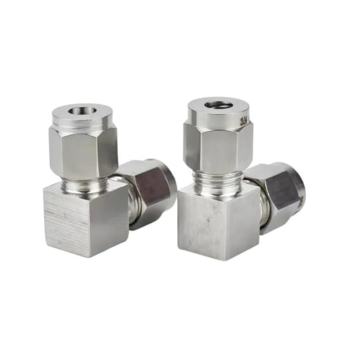 304 SS Stainless Steel Elbow Double Ferrule Tube Pipe Fittings Connector 1/8 1/4 3/8 1/2 3/4 6 8 10 12mm Pipe OD Metric Thread(1-4 in (6.35mm)) von xiaopang