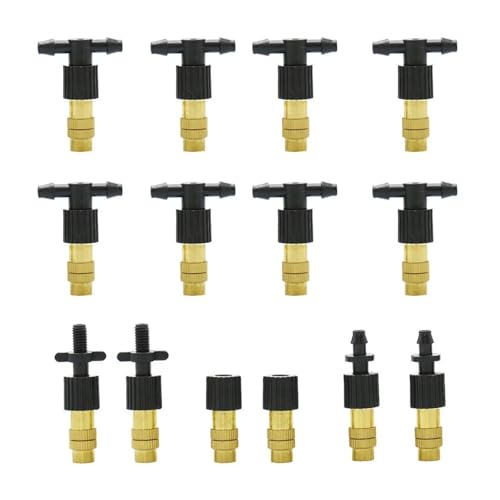 5pcsGarden Gewächshaus Zerstäubung Bewässerungssystem 5/6/7 Way Einstellbare Messing Kunststoff Sprayer Kit Befeuchtung Kühlung Entstaubung(H) von xiaopang