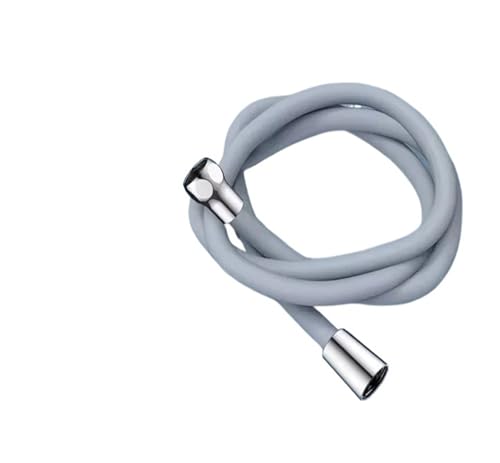 Neuer 1,5/2/3M Silikon-Duschkopfschlauch, flexibles Anti-Wicklungsrohr, leistungsstarker Hochdruck-Duschschlauch, Badezimmer-Wasserhahn-Zubehör(Light Grey,1.5M) von xiaopang
