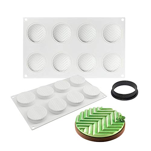 3d kuchenform mousse Silikon backformen DIY Mold Dessert backform, Kunststoff Runde Knusperwerkzeug, 8 Löcher Geometrieform von XiaoShenLu