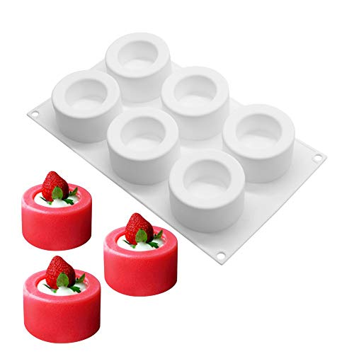 XiaoShenLu Mousse-Kuchenform Silikon backformen für Kuchen - 3D backform DIY Dessert Mould, 6 Löcher Pudding Cup von XiaoShenLu