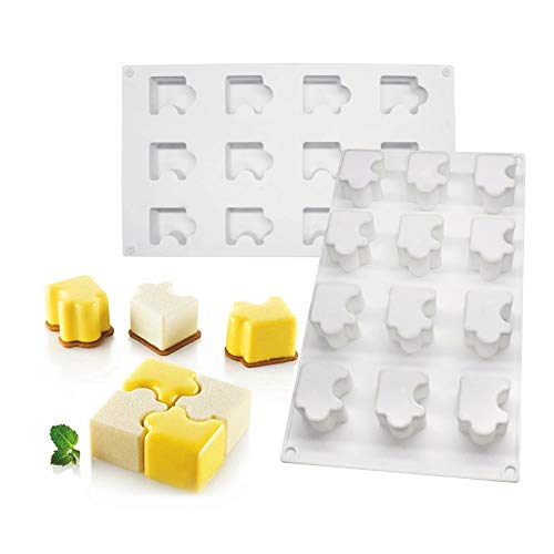 XiaoShenLu Mousse-Kuchenform backformen für Kuchen - 3D backform DIY Dessert Mould,12 Löchern Puzzle von XiaoShenLu