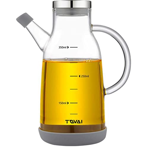 XiaoShenLu Essig und Ölflasche, Ölspender und Hohes Borosilikatglas Olivenöl Flasche Behälter für BBQ, Kochen, Grillen, Pasta, 350ml von XiaoShenLu