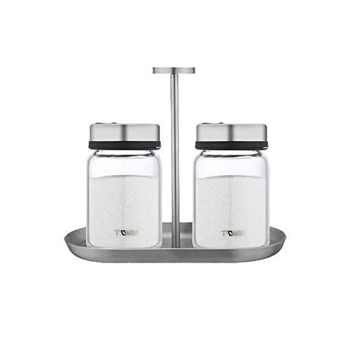 Salz- und Pfefferstreuer mit verstellbaren Gießlöchern, 150 ml 2er-Set mit Ständer von XiaoShenLu