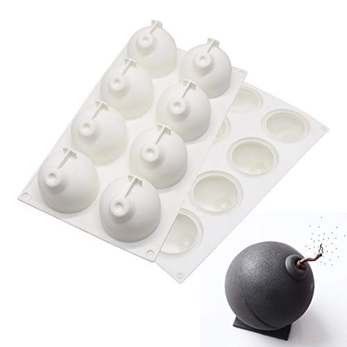 Silikon Backform Mousse-Kuchenform - 3D Backformen DIY Mold, 8 Löcher Eisenkugeln von XiaoShenLu