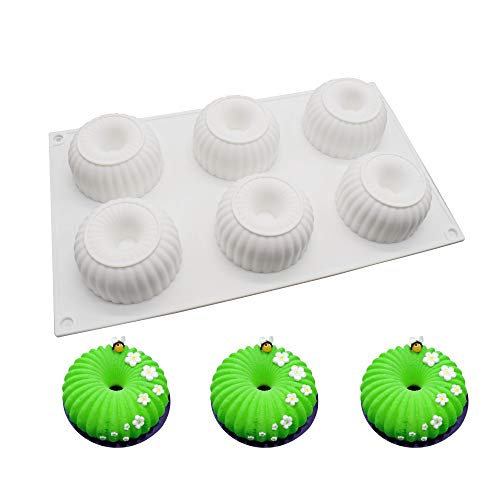 XiaoShenLu backform 3d - Mousse-Kuchenform DIY Dessert Mould, 6 Löcher Raggio, weiß von XiaoShenLu