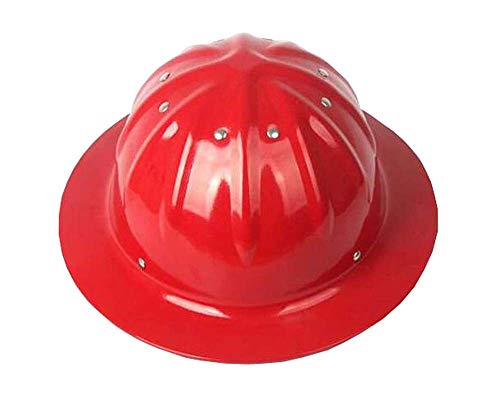 Aluminiumhelm, großer Hut, Sonnenschirm, Sonnenschutz, Aufprallstelle, Außenhelm Hardhats) Bauarbeiterhelm mit verstellbarem Helm,Bauhelm Aluminium Hard hat (Rot) von xiaowang