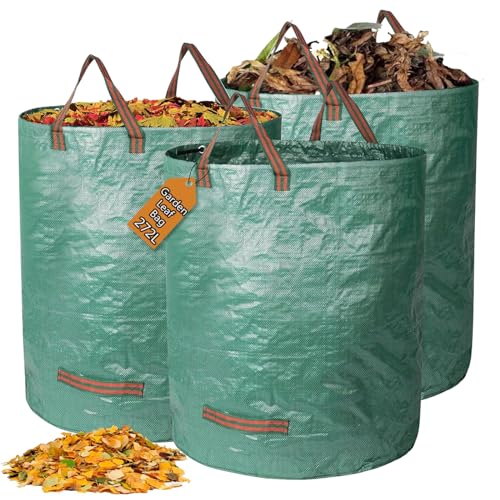 3 Stück 272L Gartenabfallsack Stabil,Gartensack Selbststehend,Laubsäcke Groß,Gartensäcke Faltbar,Gartenabfallsäcke Wiederverwendbare von xiaowanwan