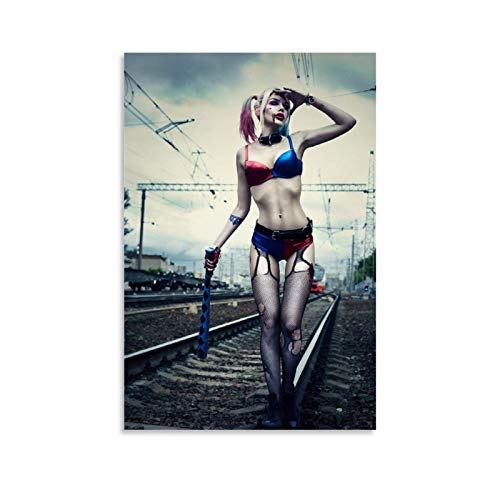 xiaoxiami DC Bösewicht Harley Quinn Poster, dekoratives Gemälde, Leinwand, Wandkunst, Wohnzimmer, Poster, Schlafzimmer, Gemälde, 40 x 60 cm von xiaoxiami