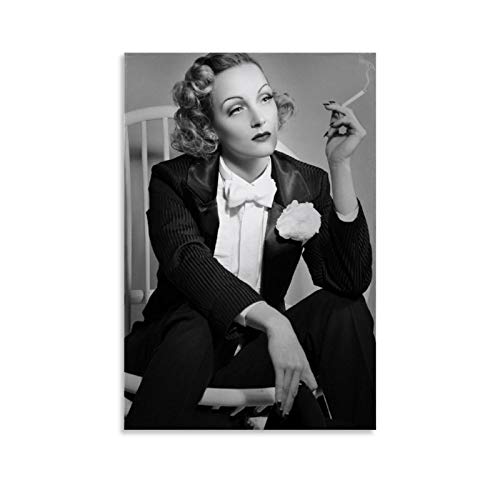 xiaoxiami Marlene Dietrich in einem Anzug Poster, dekoratives Gemälde, Leinwand, Wandkunst, Wohnzimmer, Poster, Schlafzimmer, Malerei, 20 x 30 cm von xiaoxiami