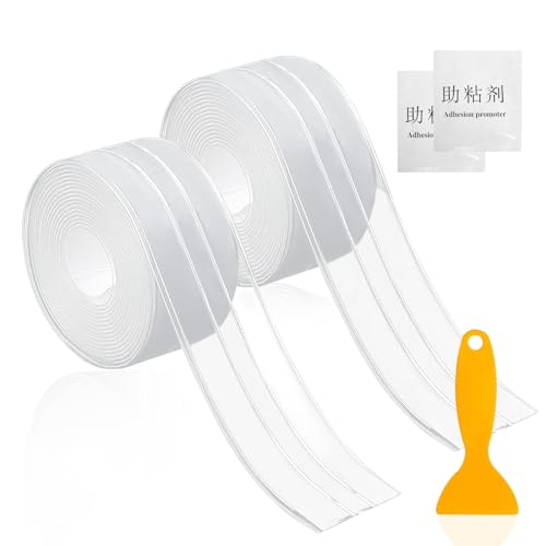 xiaoxianxian 2 Rollen Dichtungsband Selbstklebend,Wasserdichtes klebeband Transparent,PVC Dichtband Selbstklebend für Küche,Dusche,Wand,Toilette,Wandecke (2) von xiaoxianxian