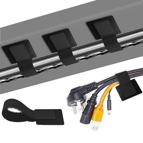 xiaoxianxian 20 Stück Kabelhalter Selbstklebend, Kabelmanagement Schreibtisch (Wiederverwendbar, Starker Halt) Nylon Kabel Organizer zum Kabel ordnen im Büro, Homeoffice und TV (Schwarze) von xiaoxianxian