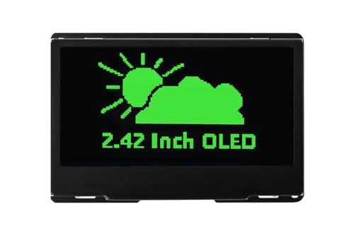 2.42inch OLED Display Module - 128x64 Resolution, SPI/I2C Communication, Compatible with Raspberry Pi, Arduino, SSD1309 Driver Chip with Metal Case (Green) von xicoolee