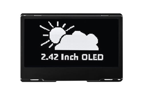 2.42inch OLED Display Module - 128x64 Resolution, SPI/I2C Communication, Compatible with Raspberry Pi, Arduino, SSD1309 Driver Chip with Metal Case (White) von xicoolee