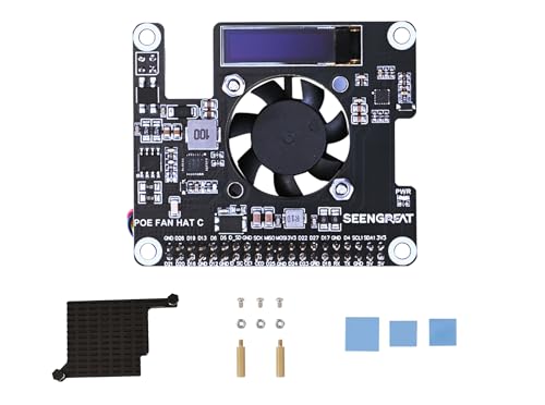 Xicoolee POE HAT for Raspberry Pi 5 Onboard OLED Display Module and Cooling Fan Power Over Ethernet HAT for Raspberry Pi Compatible with Raspberry Pi 5 Case Original Xicoolee POE HAT for Raspberry Pi 5 Onboard OLED Display Module and Cooling Fan Power Over Ethernet HAT for Raspberry Pi Compatible with Raspberry Pi 5 Case Original von xicoolee