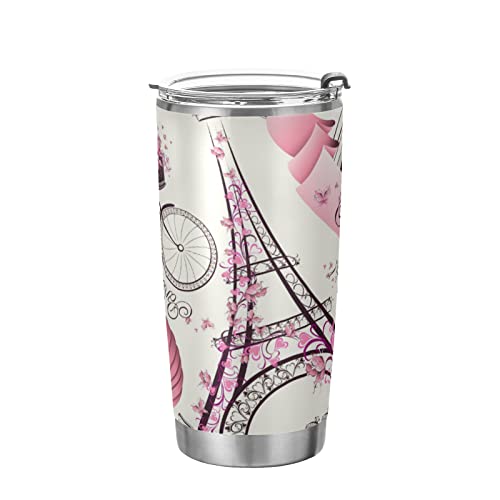 xigua 590 ml Becher mit Deckel und Strohhalm, Edelstahl, vakuumisoliert, Wasser-Kaffeebecher, Paris, Eiffelturm, Blume, Reisebecher, Thermobecher für heiße und kalte Getränke xigua 590 ml Becher mit Deckel und Strohhalm, Edelstahl, vakuumisoliert, Wasser-Kaffeebecher, Paris, Eiffelturm, Blume, Reisebecher, Thermobecher für heiße und kalte Getränke von xigua